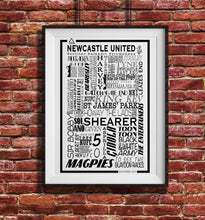 Load image into Gallery viewer, Newcastle United Football History Poster Print Gift- Fan memorabilia
