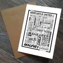 Load image into Gallery viewer, Newcastle United Football History Print -Greetings Card
