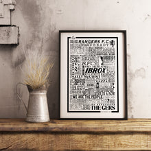 Load image into Gallery viewer, Rangers Football History Poster Print Gift- Fan memorabilia
