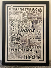 Load image into Gallery viewer, Rangers Football History Poster Print Gift- Fan memorabilia
