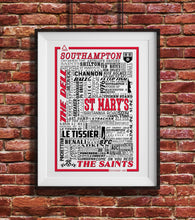 Load image into Gallery viewer, Southampton Football History Poster Print Gift- Fan memorabilia

