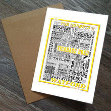 Load image into Gallery viewer, Watford Football History Print -Greetings Card
