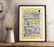 Load image into Gallery viewer, Wolves Football History Poster Print Gift- Fan memorabilia
