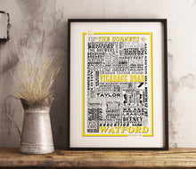 Load image into Gallery viewer, Watford Football History Poster Print Gift- Fan memorabilia

